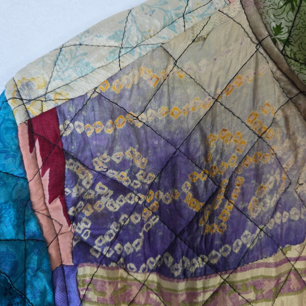 Sacred Threads Silk Patchwork Quilted Jacket Wome… - image 8